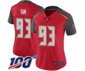 Women's Tampa Bay Buccaneers #93 Ndamukong Suh Red Team Color Vapor Untouchable Limited Player 100th Season Football Jersey