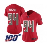 Women's Tampa Bay Buccaneers #94 Carl Nassib Limited Red Rush Vapor Untouchable 100th Season Football Jersey