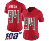 Women's Tampa Bay Buccaneers #94 Carl Nassib Limited Red Rush Vapor Untouchable 100th Season Football Jersey