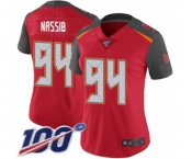 Women's Tampa Bay Buccaneers #94 Carl Nassib Red Team Color Vapor Untouchable Limited Player 100th Season Football Jersey