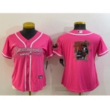 Women's Tampa Bay Buccaneers Pink Team Big Logo With Patch Cool Base Stitched Baseball Jersey