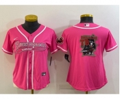 Women's Tampa Bay Buccaneers Pink Team Big Logo With Patch Cool Base Stitched Baseball Jersey