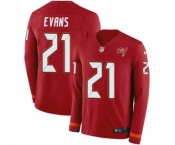 Youth Nike Tampa Bay Buccaneers #21 Justin Evans Limited Red Therma Long Sleeve NFL Jersey