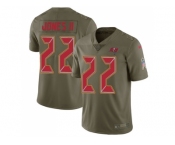 Youth Nike Tampa Bay Buccaneers #22 Ronald Jones II Olive Stitched NFL Limited 2017 Salute to Service Jersey