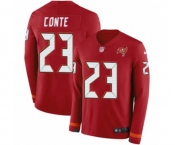 Youth Nike Tampa Bay Buccaneers #23 Chris Conte Limited Red Therma Long Sleeve NFL Jersey