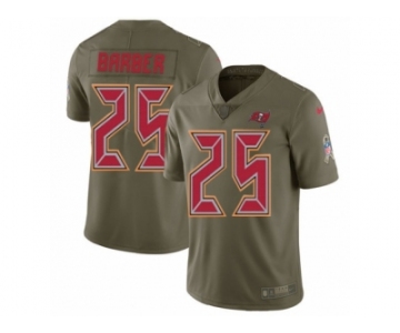 Youth Nike Tampa Bay Buccaneers #25 Peyton Barber Limited Olive 2017 Salute to Service NFL Jersey