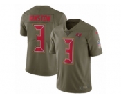 Youth Nike Tampa Bay Buccaneers #3 Jameis Winston Limited Olive 2017 Salute to Service NFL Jersey