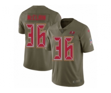 Youth Nike Tampa Bay Buccaneers #36 Robert McClain Limited Olive 2017 Salute to Service NFL Jersey