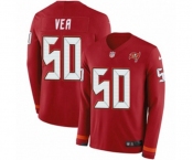 Youth Nike Tampa Bay Buccaneers #50 Vita Vea Limited Red Therma Long Sleeve NFL Jersey