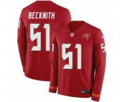 Youth Nike Tampa Bay Buccaneers #51 Kendell Beckwith Limited Red Therma Long Sleeve NFL Jersey