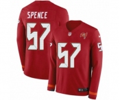 Youth Nike Tampa Bay Buccaneers #57 Noah Spence Limited Red Therma Long Sleeve NFL Jersey