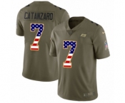 Youth Nike Tampa Bay Buccaneers #7 Chandler Catanzaro Limited Olive USA Flag 2017 Salute to Service NFL Jersey