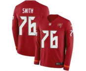 Youth Nike Tampa Bay Buccaneers #76 Donovan Smith Limited Red Therma Long Sleeve NFL Jersey