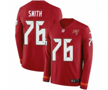 Youth Nike Tampa Bay Buccaneers #76 Donovan Smith Limited Red Therma Long Sleeve NFL Jersey