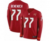 Youth Nike Tampa Bay Buccaneers #77 Caleb Benenoch Limited Red Therma Long Sleeve NFL Jersey