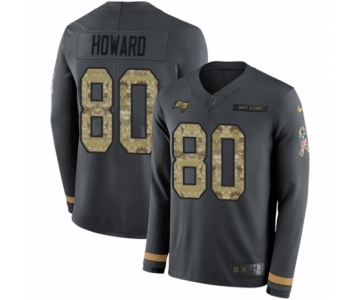 Youth Nike Tampa Bay Buccaneers #80 O. J. Howard Limited Black Salute to Service Therma Long Sleeve NFL Jersey