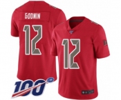 Youth Tampa Bay Buccaneers #12 Chris Godwin Limited Red Rush Vapor Untouchable 100th Season Football Jersey