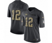 Youth Tampa Bay Buccaneers #12 Tom Brady Limited Black 2016 Salute to Service Football Jersey