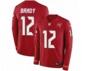 Youth Tampa Bay Buccaneers #12 Tom Brady Limited Red Therma Long Sleeve Football Jersey