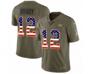 Youth Tampa Bay Buccaneers #12 Tom Brady Olive USA Flag Limited 2017 Salute To Service Jersey