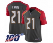 Youth Tampa Bay Buccaneers #21 Justin Evans Limited Gray Inverted Legend 100th Season Football Jersey