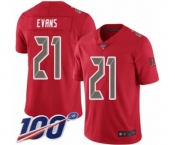 Youth Tampa Bay Buccaneers #21 Justin Evans Limited Red Rush Vapor Untouchable 100th Season Football Jersey