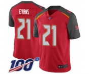 Youth Tampa Bay Buccaneers #21 Justin Evans Red Team Color Vapor Untouchable Limited Player 100th Season Football Jersey