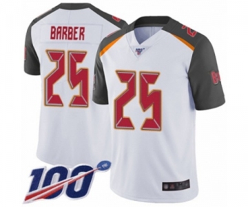 Youth Tampa Bay Buccaneers #25 Peyton Barber White Vapor Untouchable Limited Player 100th Season Football Jersey