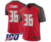 Youth Tampa Bay Buccaneers #36 M.J. Stewart Red Team Color Vapor Untouchable Limited Player 100th Season Football Jersey