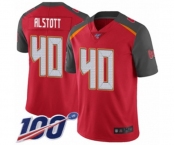 Youth Tampa Bay Buccaneers #40 Mike Alstott Red Team Color Vapor Untouchable Limited Player 100th Season Football Jersey