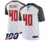 Youth Tampa Bay Buccaneers #40 Mike Alstott White Vapor Untouchable Limited Player 100th Season Football Jersey