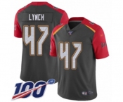 Youth Tampa Bay Buccaneers #47 John Lynch Limited Gray Inverted Legend 100th Season Football Jersey