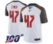 Youth Tampa Bay Buccaneers #47 John Lynch White Vapor Untouchable Limited Player 100th Season Football Jersey