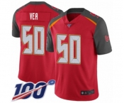 Youth Tampa Bay Buccaneers #50 Vita Vea Red Team Color Vapor Untouchable Limited Player 100th Season Football Jersey