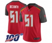 Youth Tampa Bay Buccaneers #51 Kendell Beckwith Red Team Color Vapor Untouchable Limited Player 100th Season Football Jersey