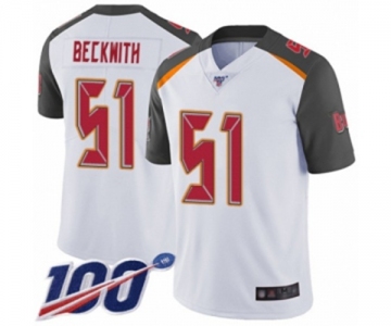 Youth Tampa Bay Buccaneers #51 Kendell Beckwith White Vapor Untouchable Limited Player 100th Season Football Jersey