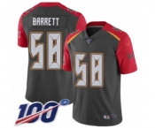 Youth Tampa Bay Buccaneers #58 Shaquil Barrett Limited Gray Inverted Legend 100th Season Football Jersey