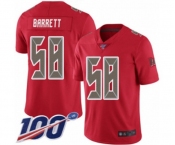 Youth Tampa Bay Buccaneers #58 Shaquil Barrett Limited Red Rush Vapor Untouchable 100th Season Football Jersey