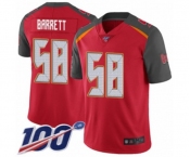 Youth Tampa Bay Buccaneers #58 Shaquil Barrett Red Team Color Vapor Untouchable Limited Player 100th Season Football Jersey