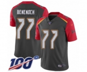 Youth Tampa Bay Buccaneers #77 Caleb Benenoch Limited Gray Inverted Legend 100th Season Football Jersey