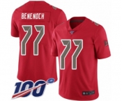 Youth Tampa Bay Buccaneers #77 Caleb Benenoch Limited Red Rush Vapor Untouchable 100th Season Football Jersey