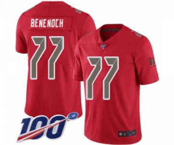 Youth Tampa Bay Buccaneers #77 Caleb Benenoch Limited Red Rush Vapor Untouchable 100th Season Football Jersey