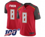 Youth Tampa Bay Buccaneers #8 Bradley Pinion Red Team Color Vapor Untouchable Limited Player 100th Season Football Jersey