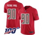 Youth Tampa Bay Buccaneers #90 Jason Pierre-Paul Limited Red Rush Vapor Untouchable 100th Season Football Jersey