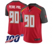 Youth Tampa Bay Buccaneers #90 Jason Pierre-Paul Red Team Color Vapor Untouchable Limited Player 100th Season Football Jersey