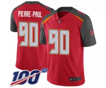 Youth Tampa Bay Buccaneers #90 Jason Pierre-Paul Red Team Color Vapor Untouchable Limited Player 100th Season Football Jersey