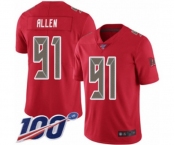 Youth Tampa Bay Buccaneers #91 Beau Allen Limited Red Rush Vapor Untouchable 100th Season Football Jersey