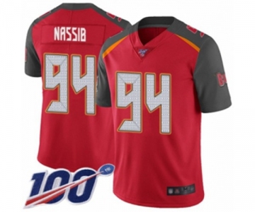 Youth Tampa Bay Buccaneers #94 Carl Nassib Red Team Color Vapor Untouchable Limited Player 100th Season Football Jersey