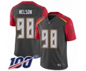 Youth Tampa Bay Buccaneers #98 Anthony Nelson Limited Gray Inverted Legend 100th Season Football Jersey