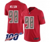 Youth Tampa Bay Buccaneers #98 Anthony Nelson Limited Red Rush Vapor Untouchable 100th Season Football Jersey